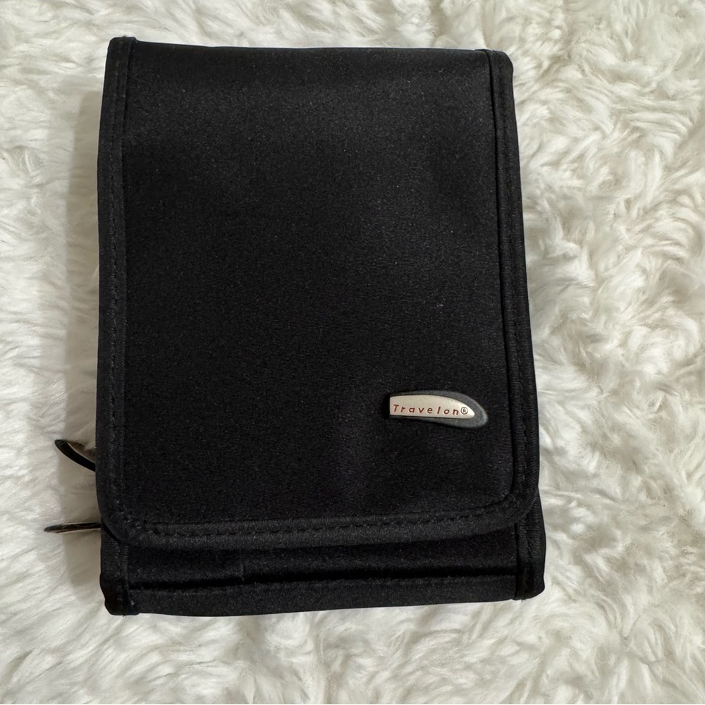 TRAVELON Black Mini Crossbody Wallet